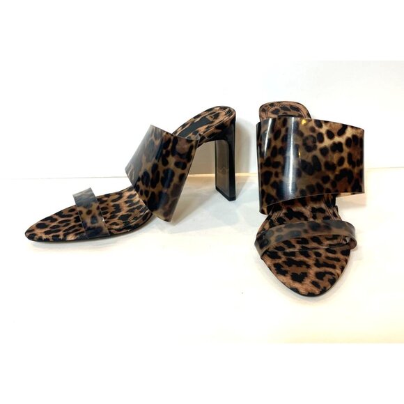 Zara Leopard Print Vinyl Heeled Mules EU 39 US 8.5 Chic & Trendy NWT Stylish Wom - Picture 7 of 16
